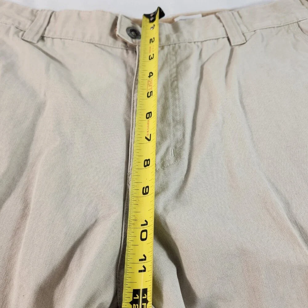 Columbia Outdoor Mens Cotton Khaki Pants Sz 36 (Actual 35) Snap Button Belted - Picture 4 of 12
